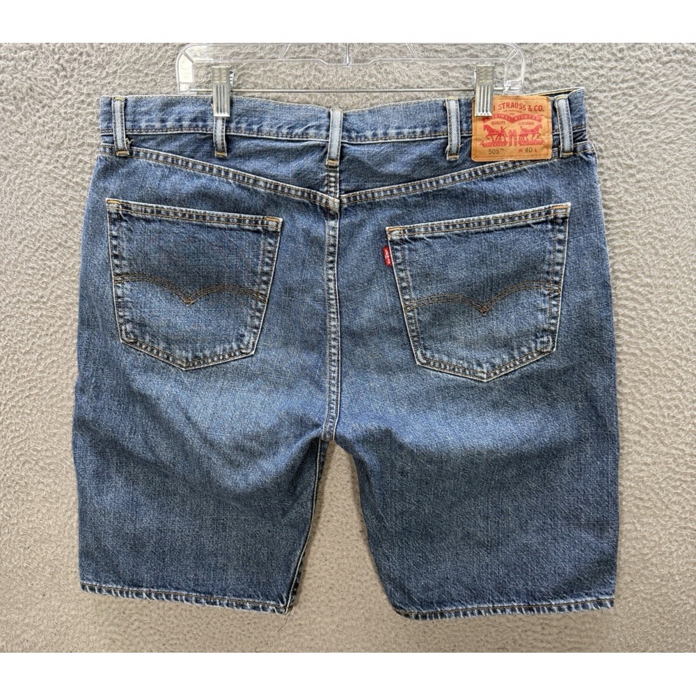 Levis 505 Shorts Mens 40 Blue Regular Fit Jorts Workwear Chore Grunge Skater